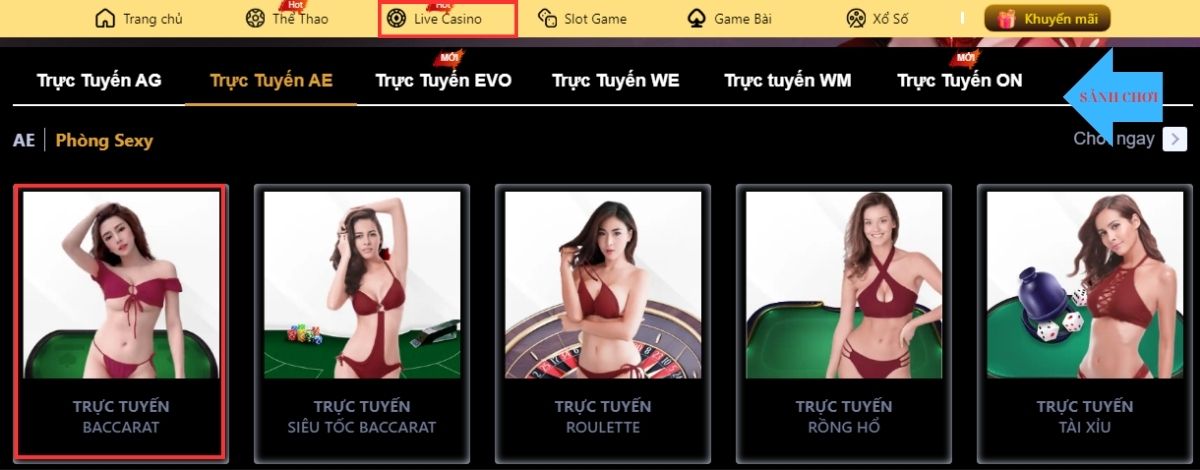 hướng dẫn chơi baccarat fi88 cho newbie - chi tiết và dễ hiểu 2 chọn sảnh chơi baccarat fi88