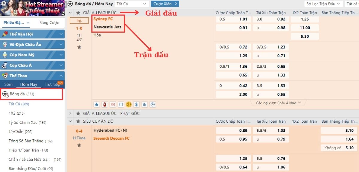 hướng dẫn chơi cá độ bóng đá fi88 cho người mới bắt đầu 4 chọn giải đấu, trận đấu muốn đặt cược