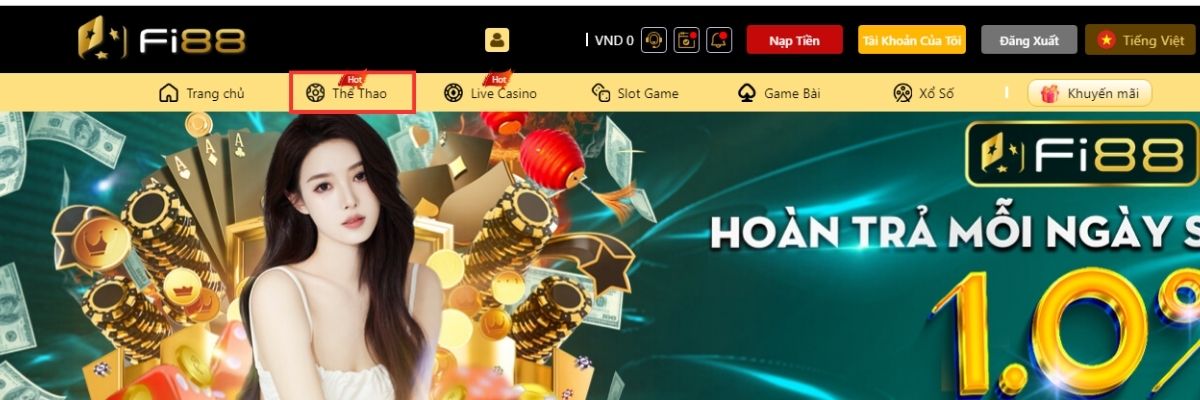 hướng dẫn chơi cá độ bóng đá fi88 cho người mới bắt đầu 2 truy cập vào trang thể thao fi88